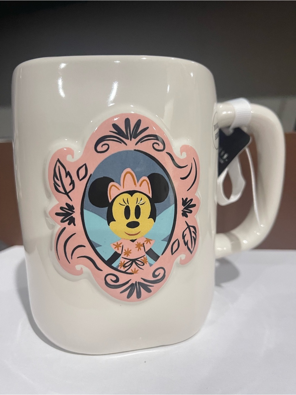 Disney Minnie Mouse Cream Mug with Pink Frame and Blue Accent